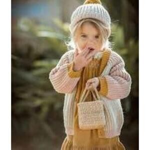 Wild Wawa Rainbow Cardigan Toddler 18-24M Boho Knit Sweater EUC